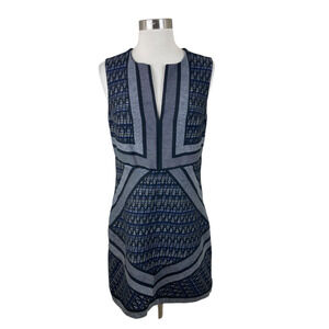 Diane von Furstenberg DVF Black Metallic Amanda Sheath Dress Size 8